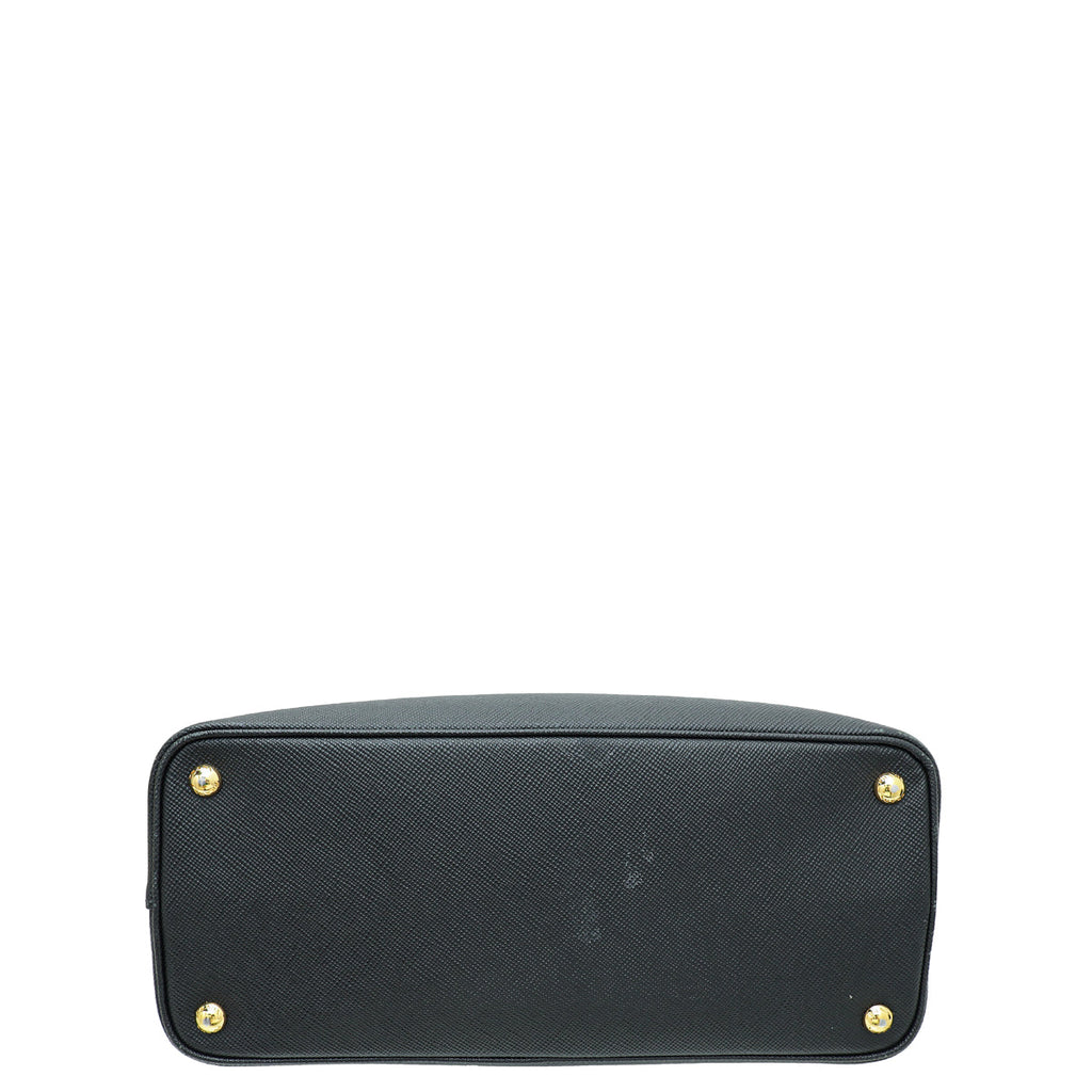 Prada Black Cuir Medium Double Tote Bag