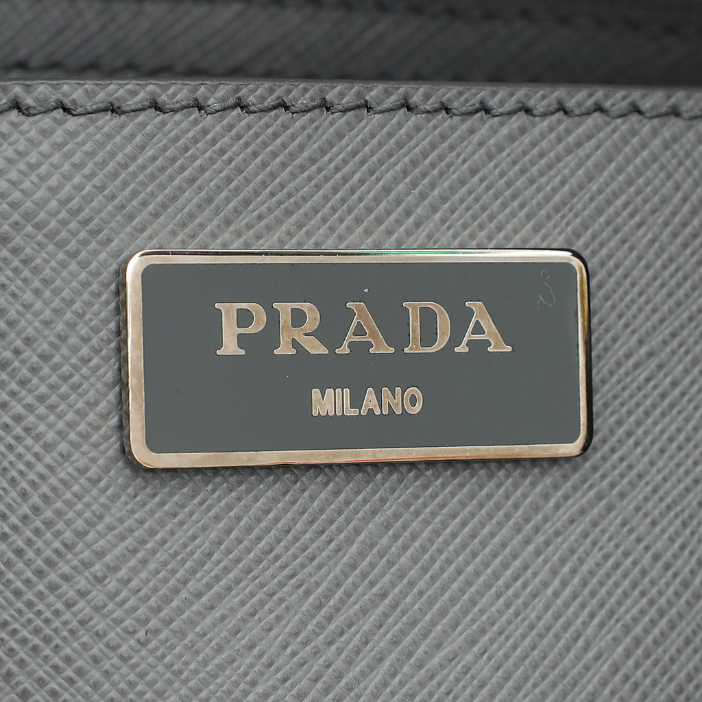 Prada Grey Lux EW Small Tote Bag