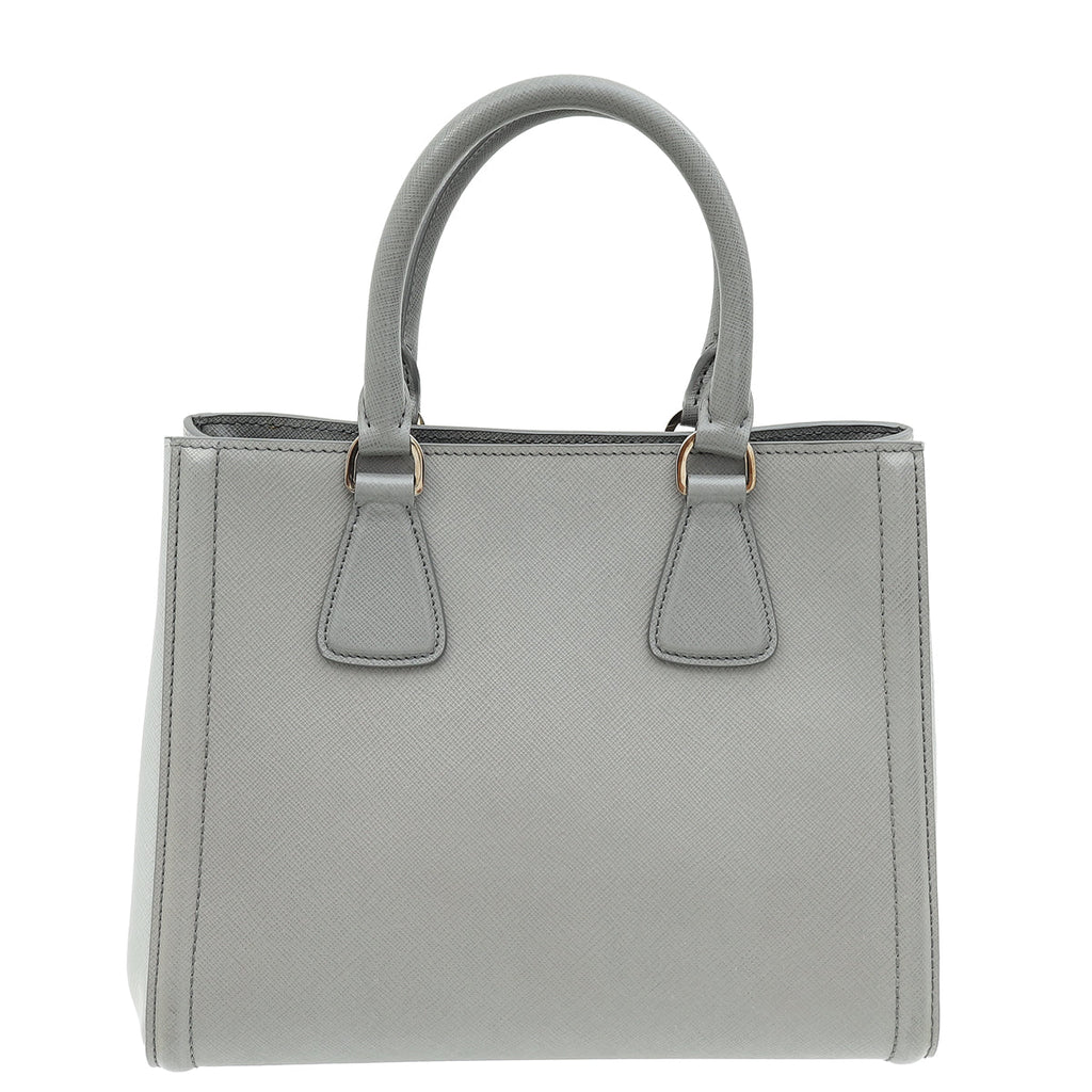 Prada Grey Lux EW Small Tote Bag