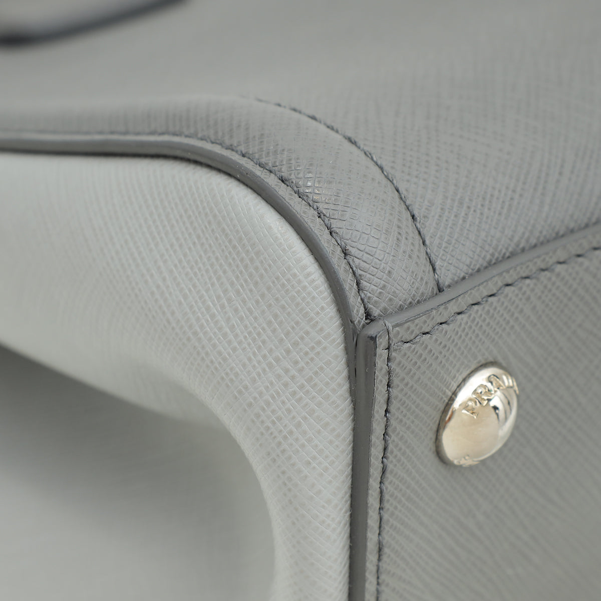 Prada Grey Lux EW Small Tote Bag
