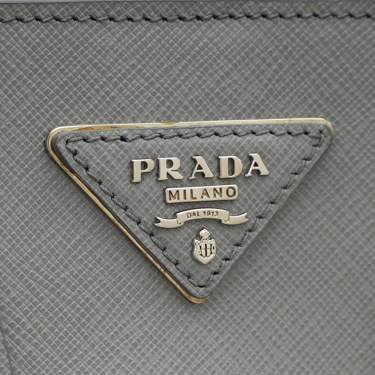 Prada Grey Lux EW Small Tote Bag