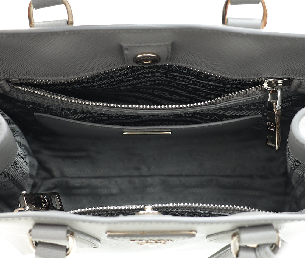 Prada Grey Lux EW Small Tote Bag