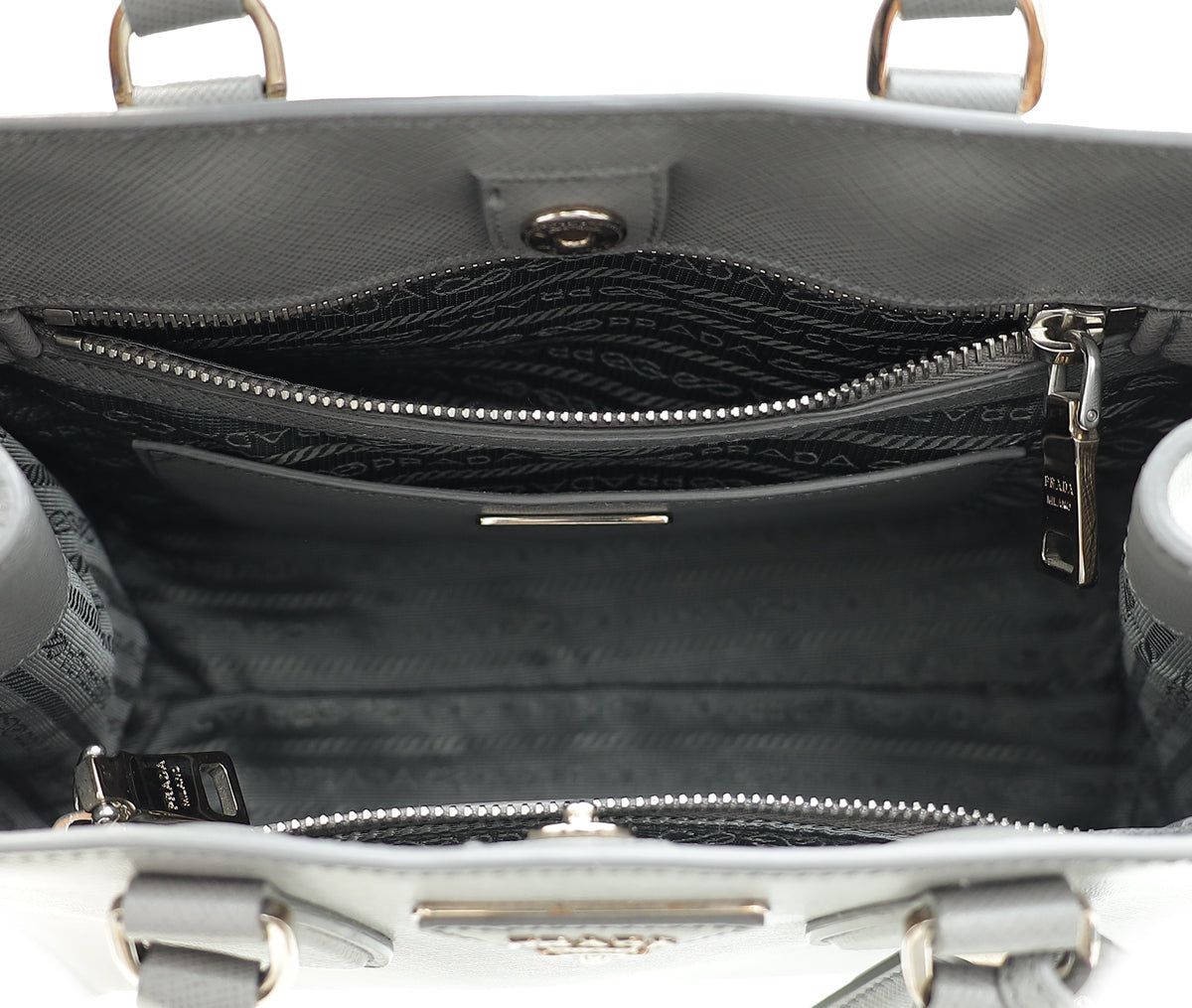 Prada Grey Lux EW Small Tote Bag