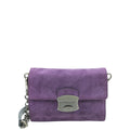 Prada Purple Camoscio Metal Flap Chain Bag