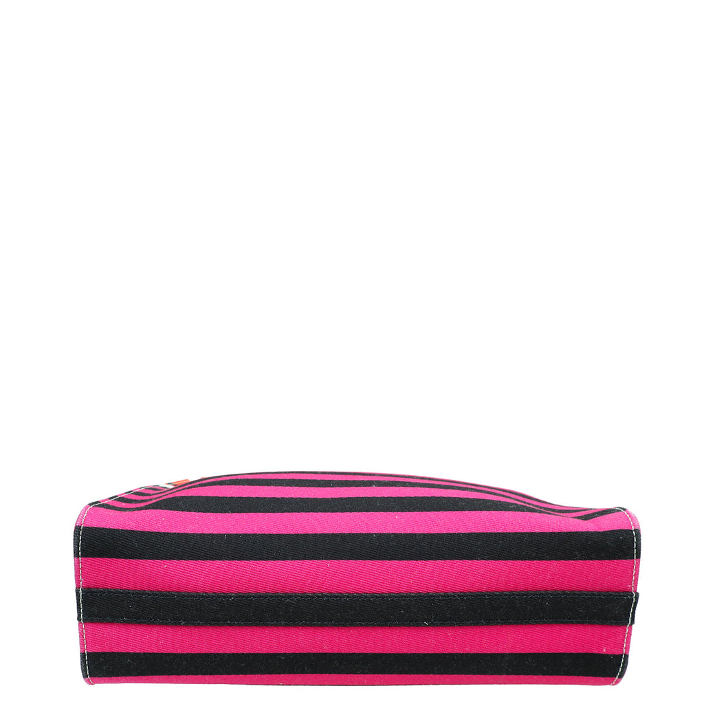 Prada Multicolor Logo Stripe Tote Bag