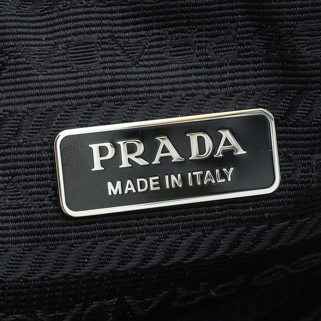 Prada Black Satin Crystal Zip Phone Case Crossbody Bag
