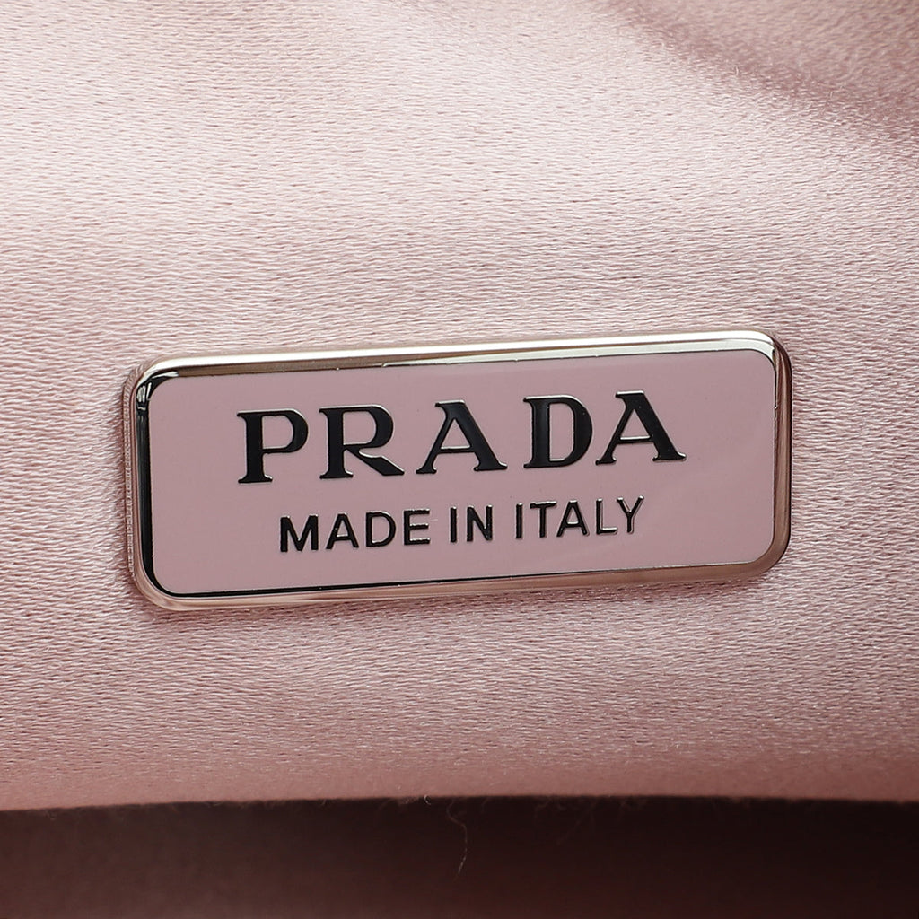Prada Alabastro Mauve Crystal-Embellished Satin Re-Edition 2000 Mini Bag