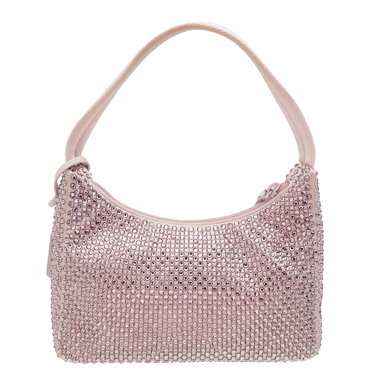 Prada Alabastro Mauve Crystal-Embellished Satin Re-Edition 2000 Mini Bag
