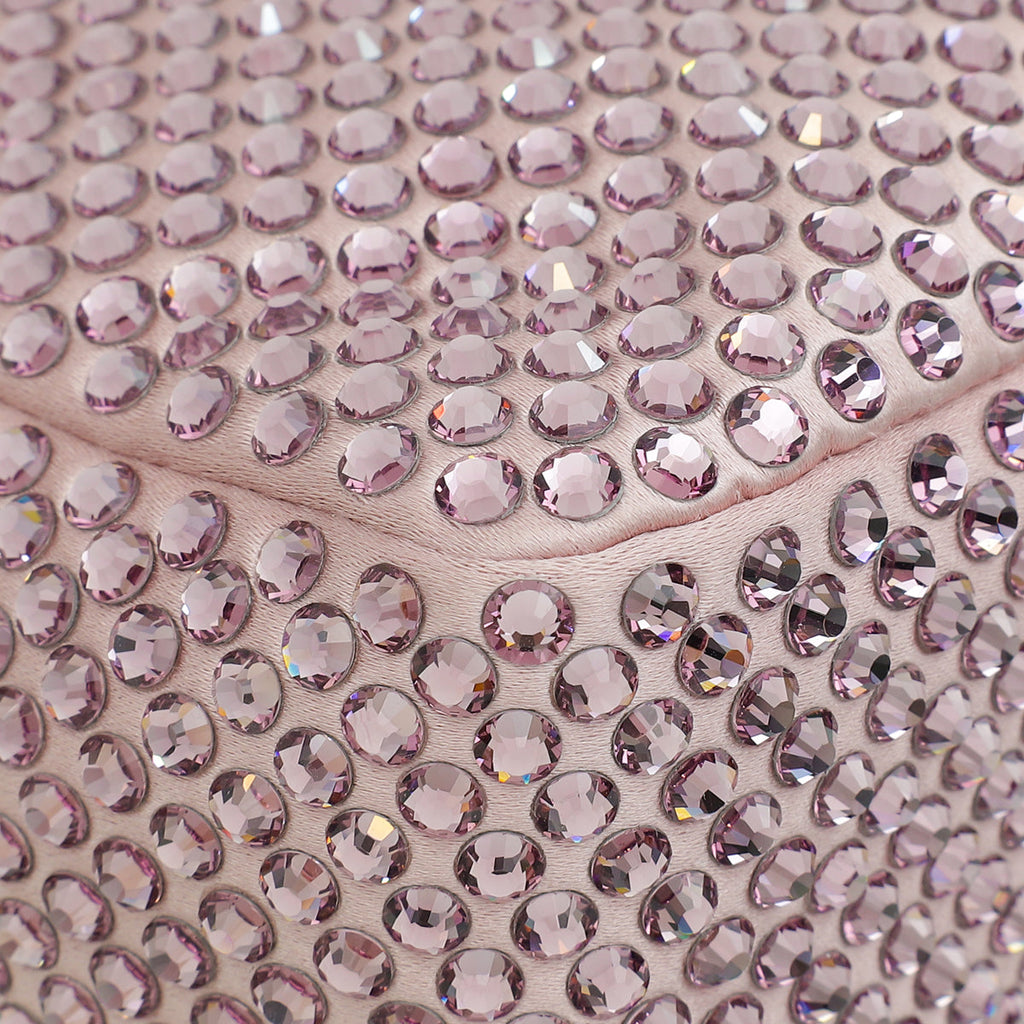 Prada Alabastro Mauve Crystal-Embellished Satin Re-Edition 2000 Mini Bag