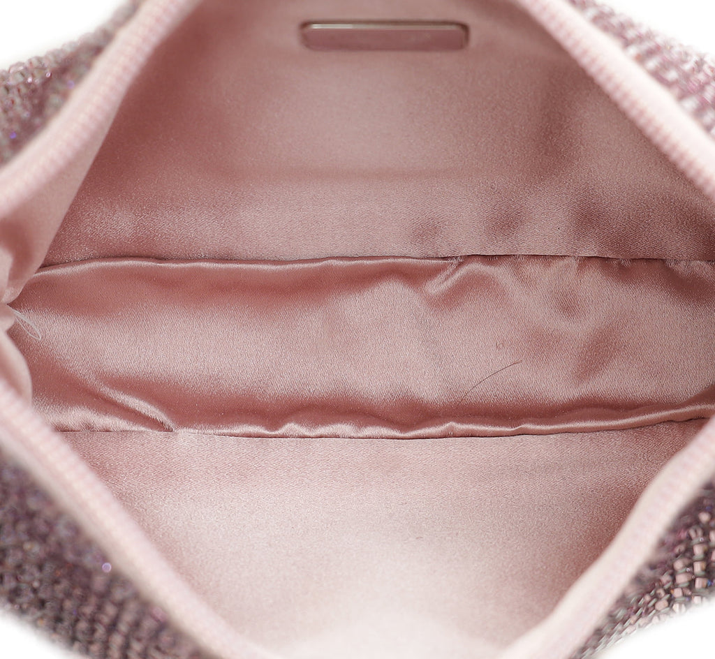 Prada Alabastro Mauve Crystal-Embellished Satin Re-Edition 2000 Mini Bag