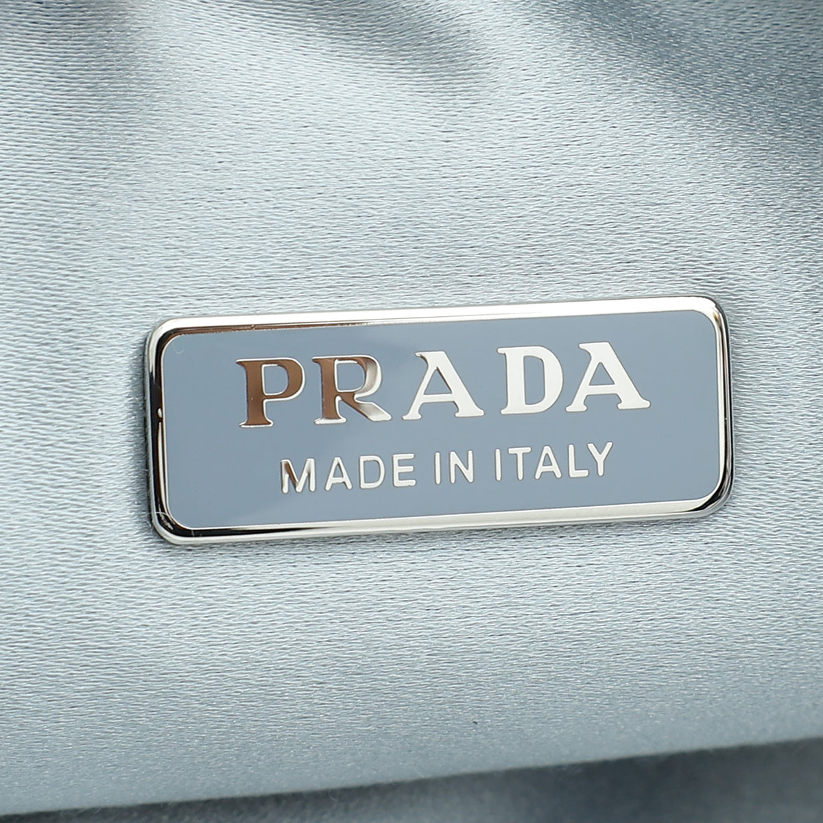 Prada Celeste Blue Triangle Studded Embellished Satin Crossbody Bag