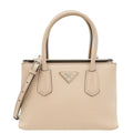 Prada Nude Cuir Twin Lock Small Bag