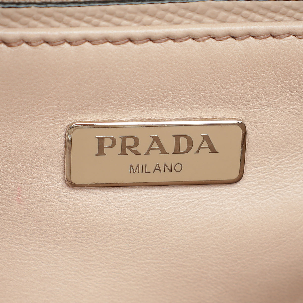Prada Nude Cuir Twin Lock Small Bag