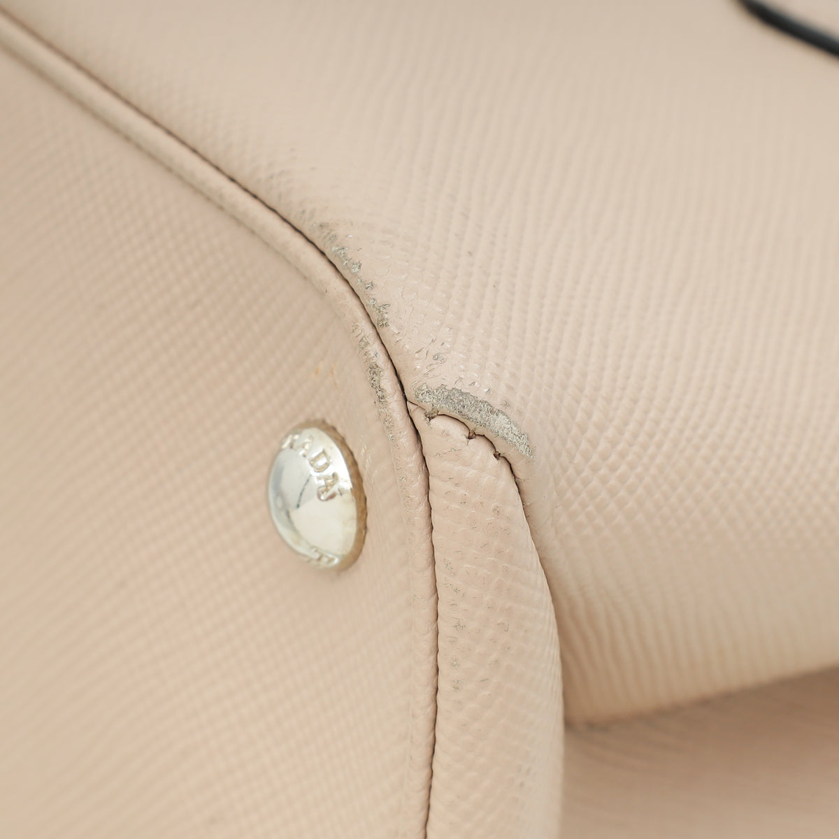 Prada Nude Cuir Twin Lock Small Bag