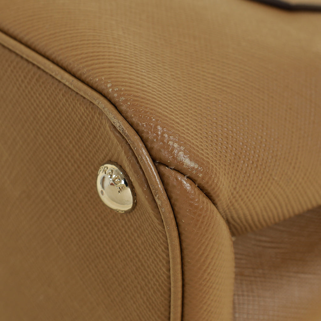 Prada Caramel Twin Tote Bag