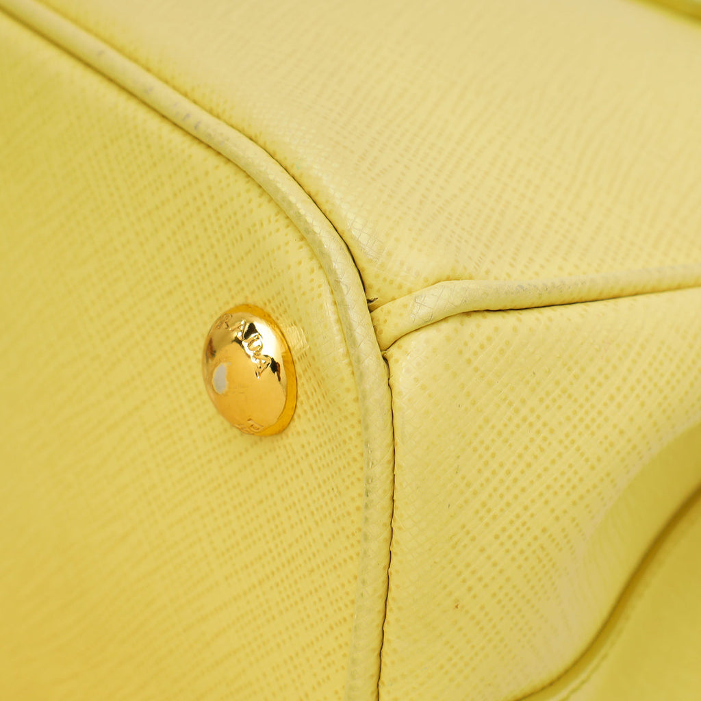 Prada Yellow Lux Galleria Tote Medium Bag