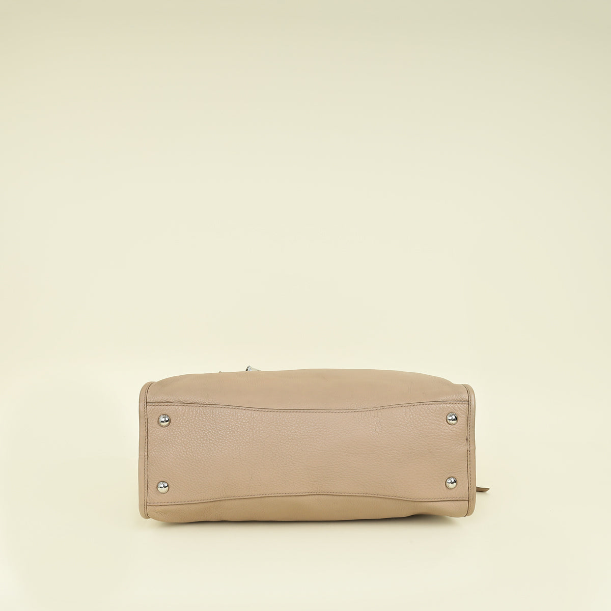 Prada Cammeo Beige Soft Vitello Phenix Bauletto Top Handle Bag