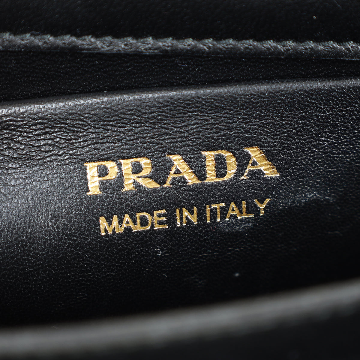Prada Black Triangle Nappa Stitched Chain Flap Bag