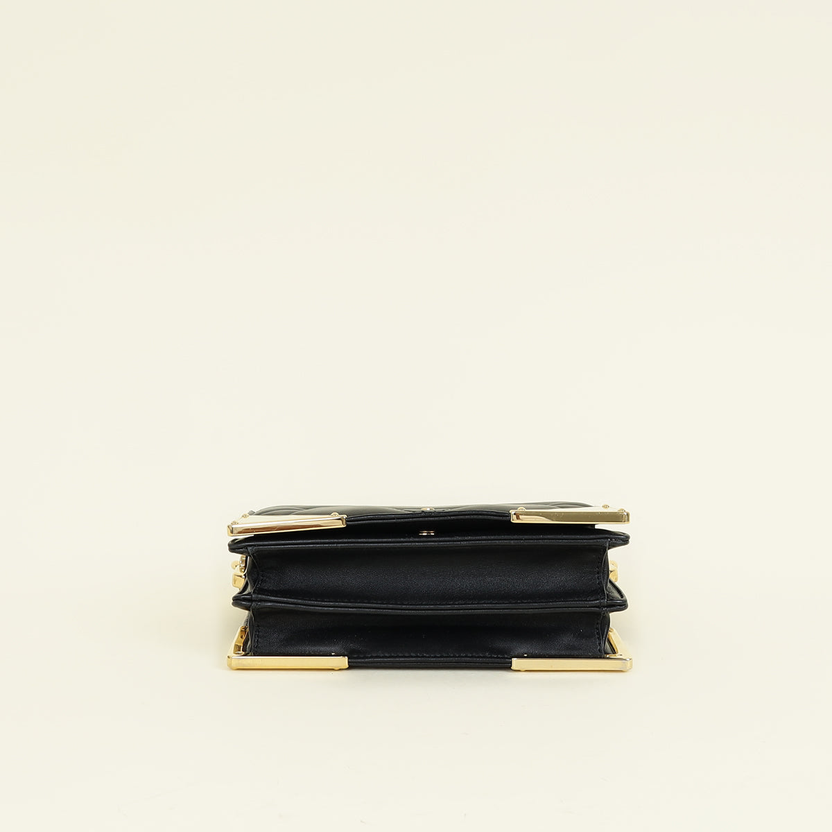 Prada Black Triangle Nappa Stitched Chain Flap Bag
