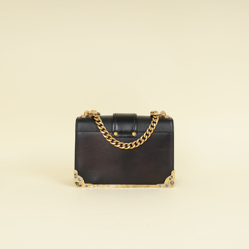 Prada Black Crystal Cahier Crossbody Bag