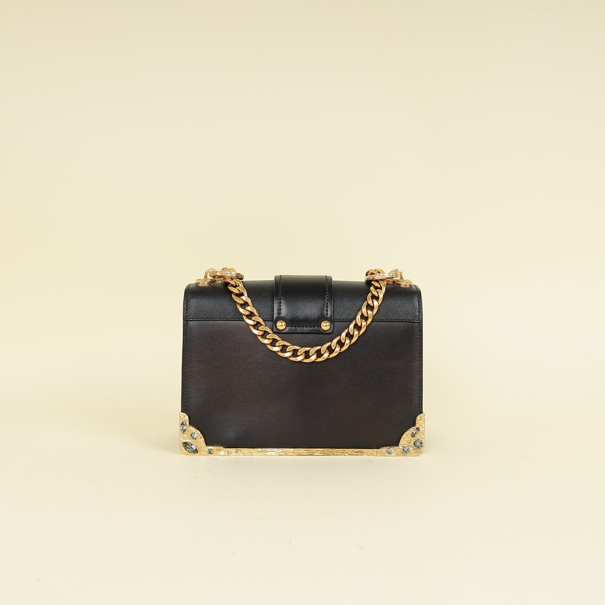 Prada Black Crystal Cahier Crossbody Bag