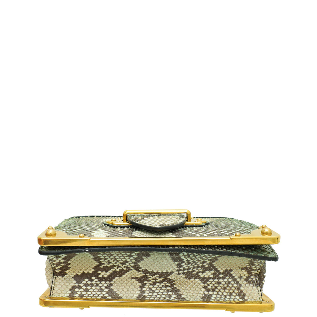 Prada Bicolor Cahier Python Shoulder Bag