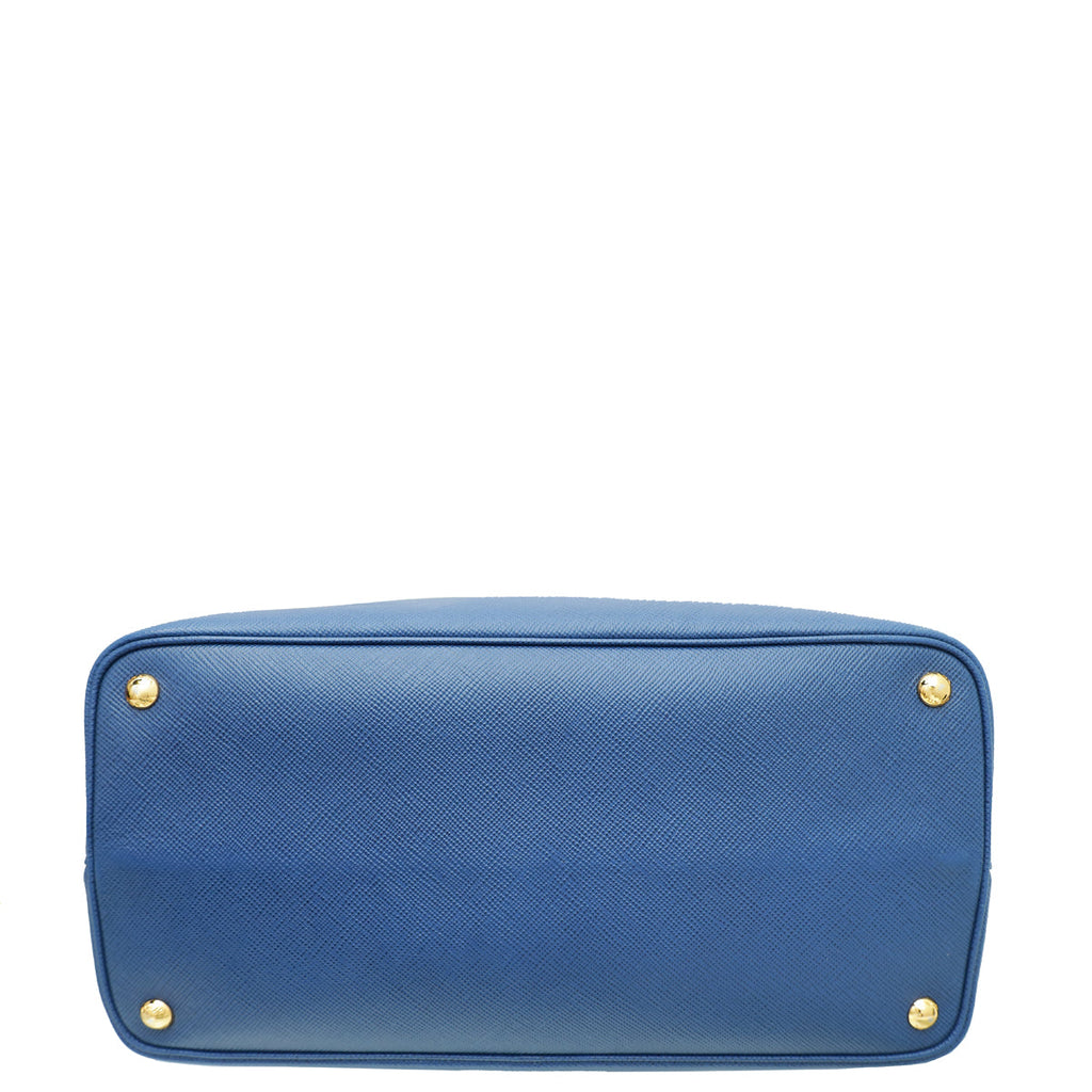 Prada Bluette Cuir Double Handle Large Bag
