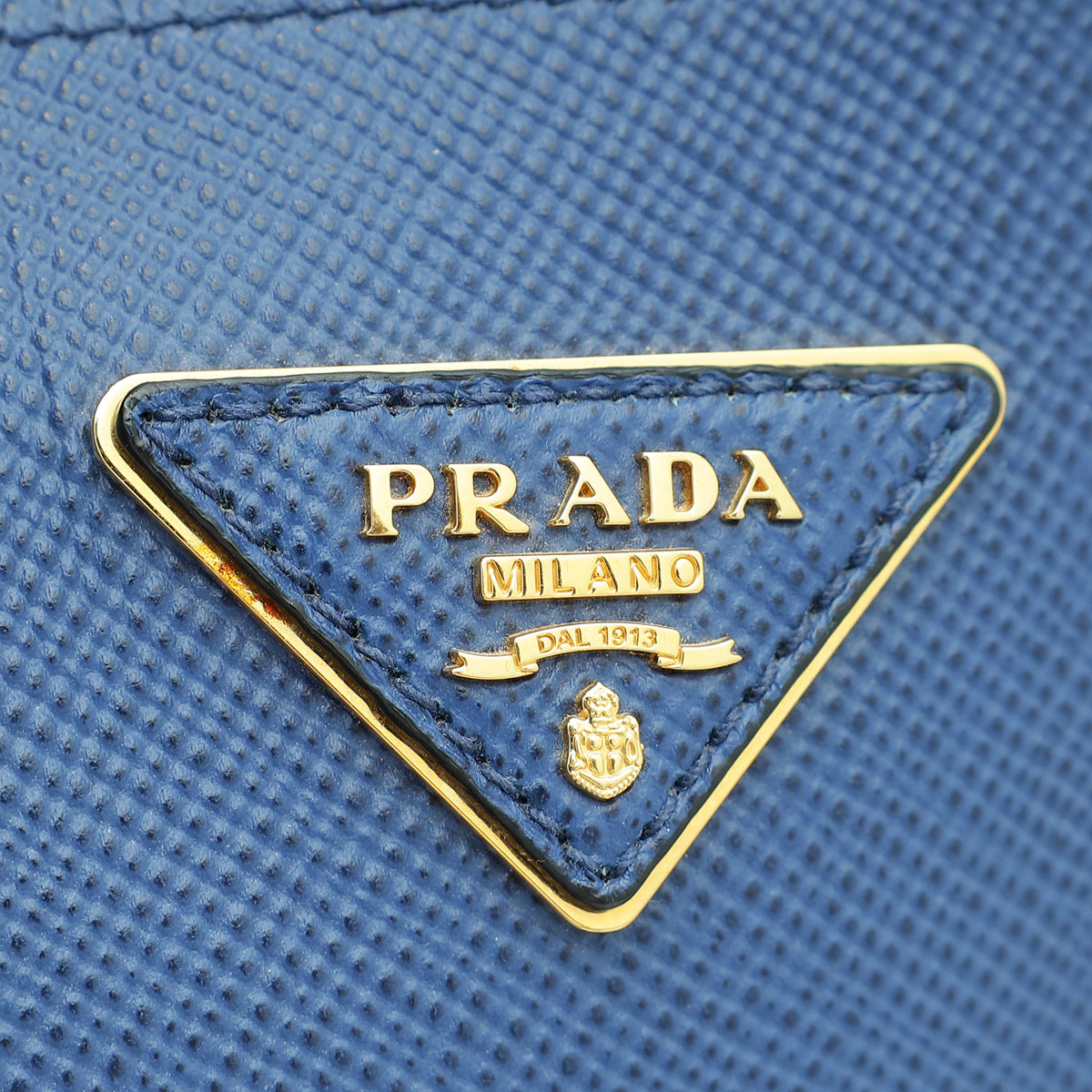 Prada Bluette Cuir Double Handle Large Bag