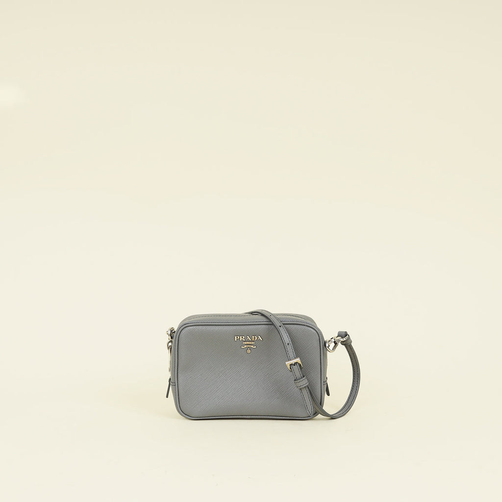 Prada Grey Mini Camera Crossbody Bag