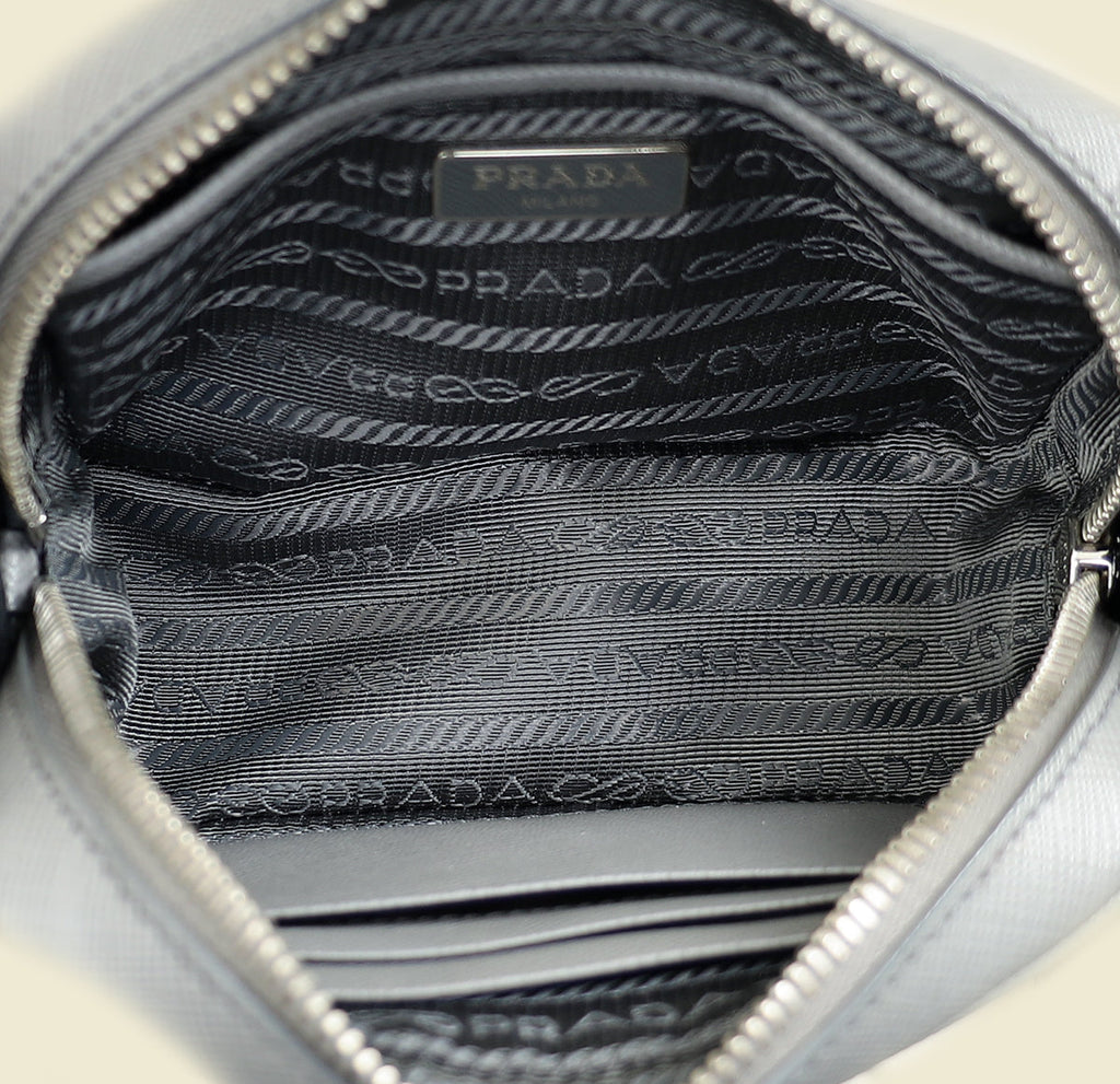 Prada Grey Mini Camera Crossbody Bag