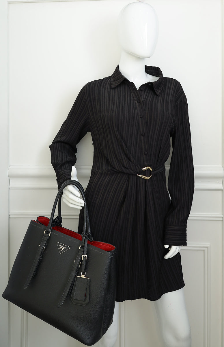 Prada Black Cuir Double Handle Bag