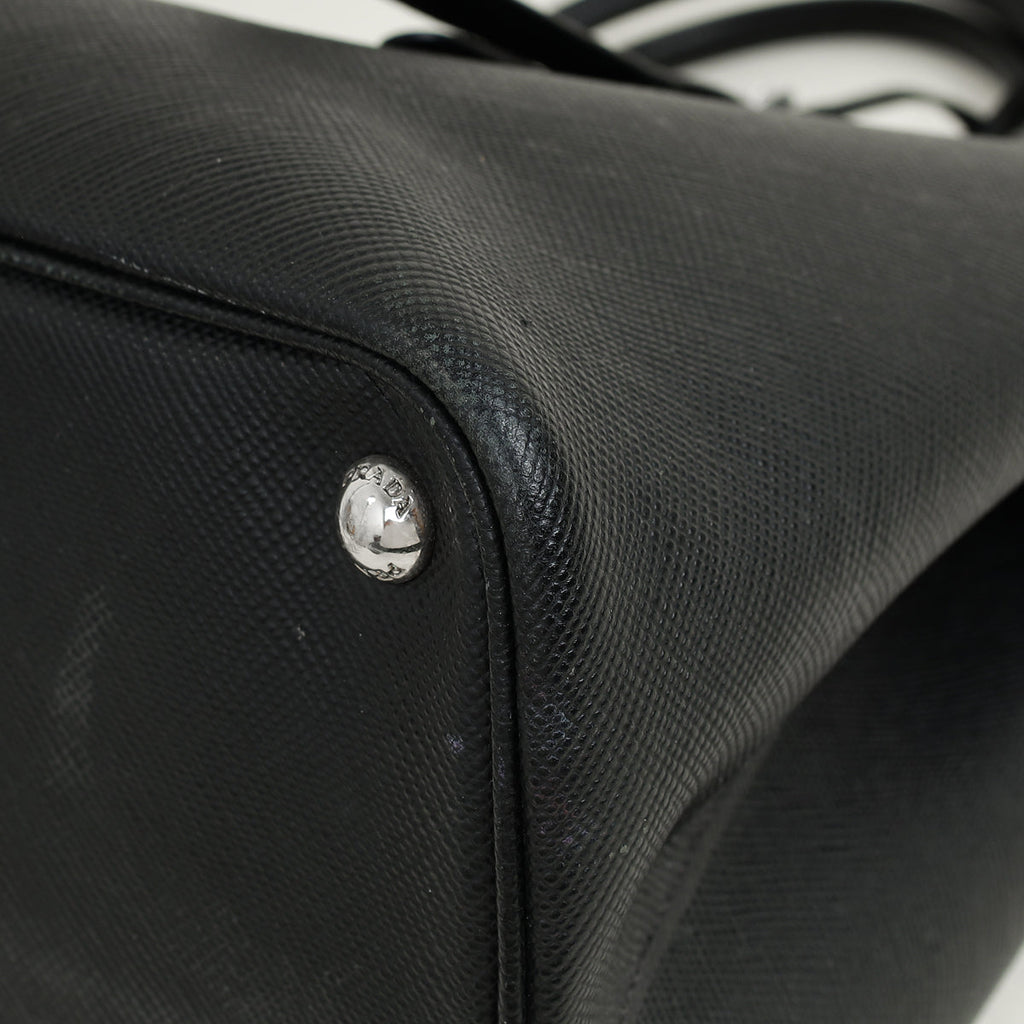 Prada Black Cuir Double Handle Bag