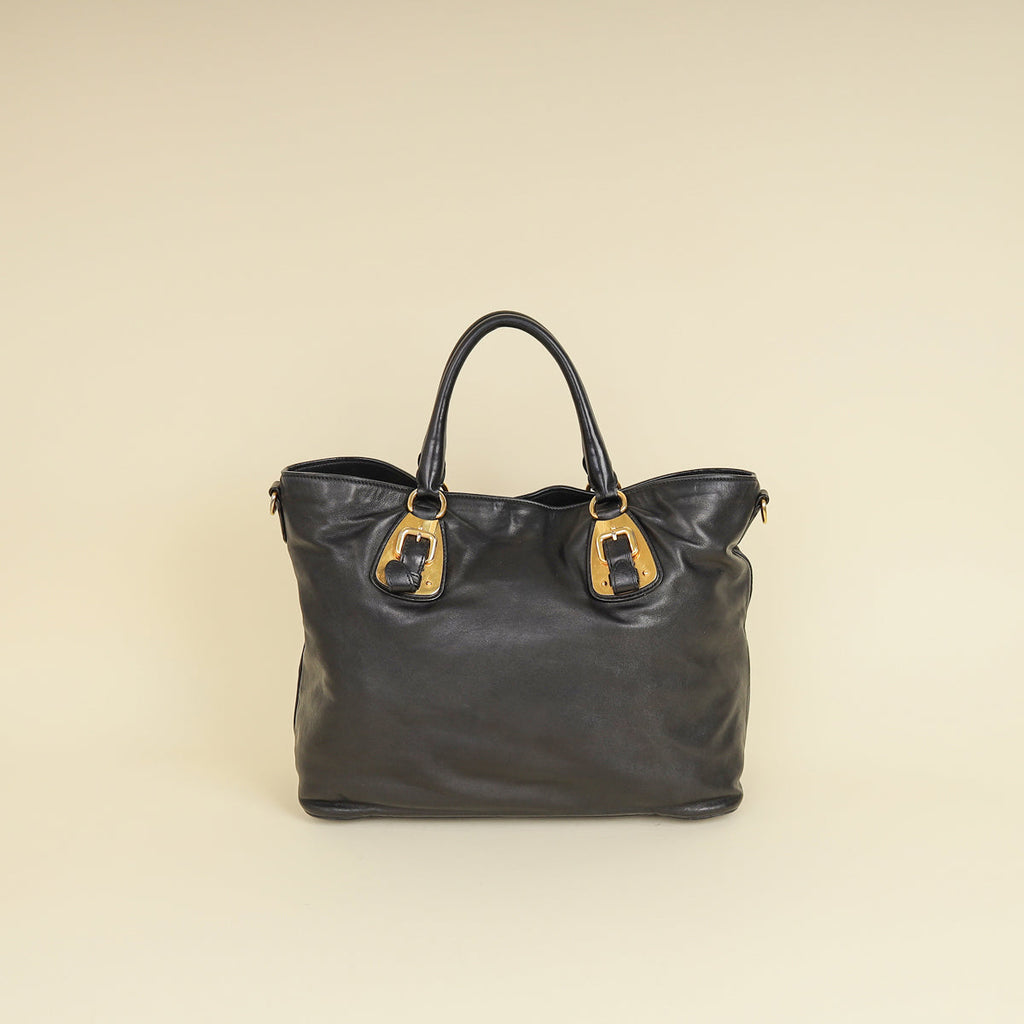 Prada Black Convertible Tote Bag