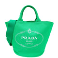 Prada Green Logo Canapa Tote Bag