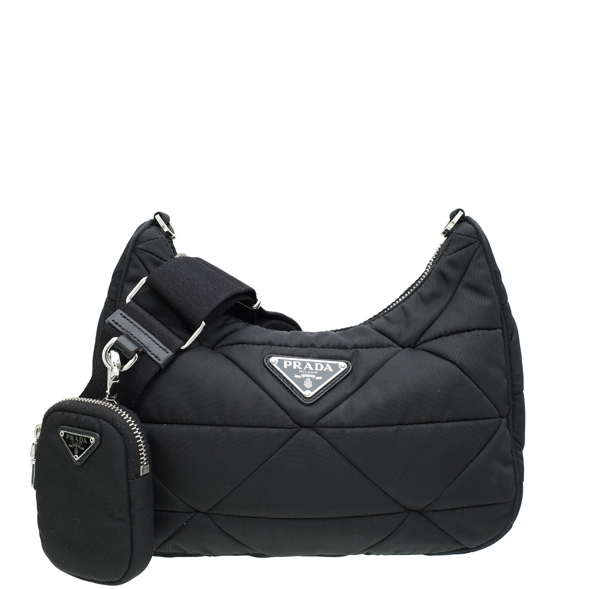 Prada Nero Padded Re-Nylon Tessuto Quilted Shoulder Bag