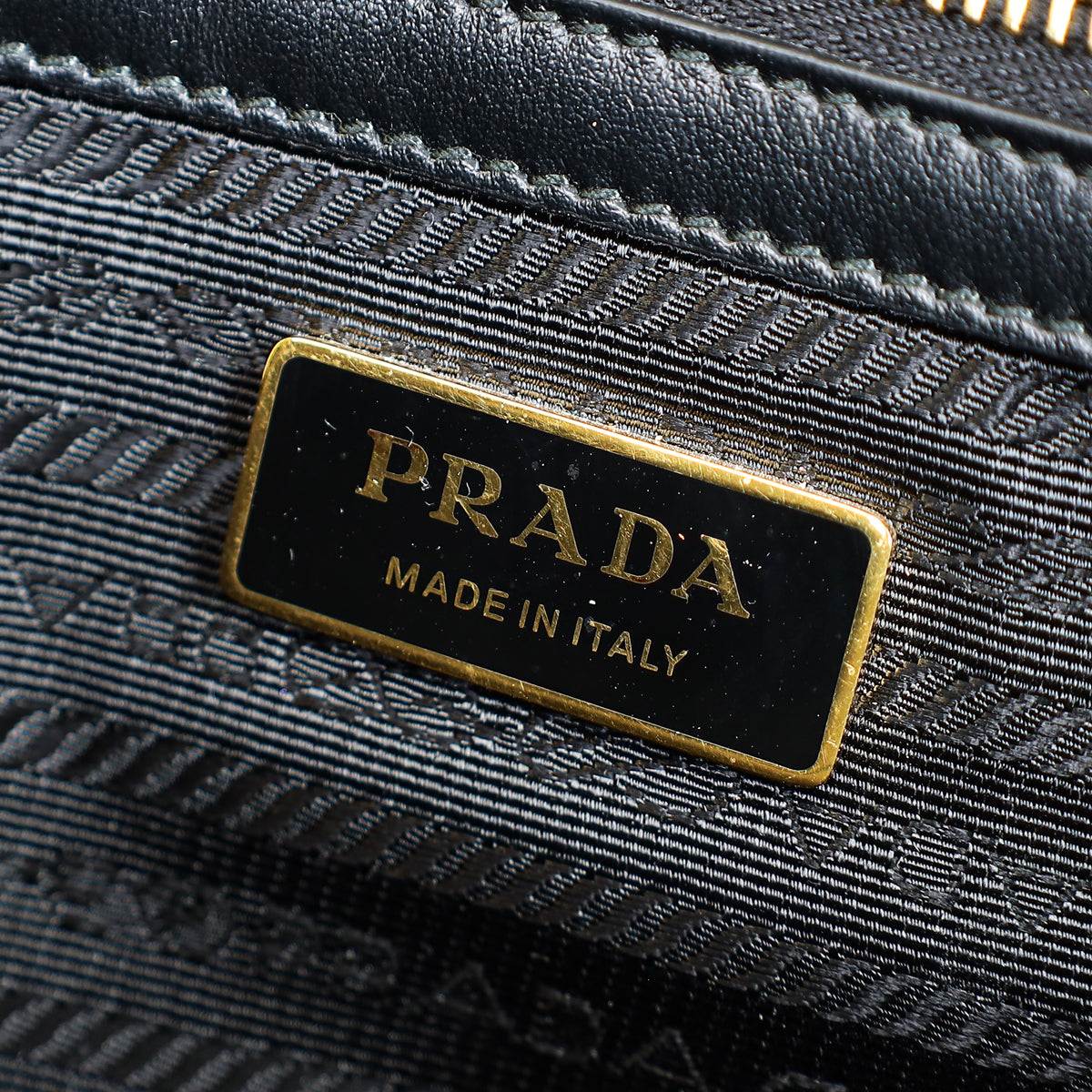 Prada Bicolor Symbole Embroidered Tote Large Bag
