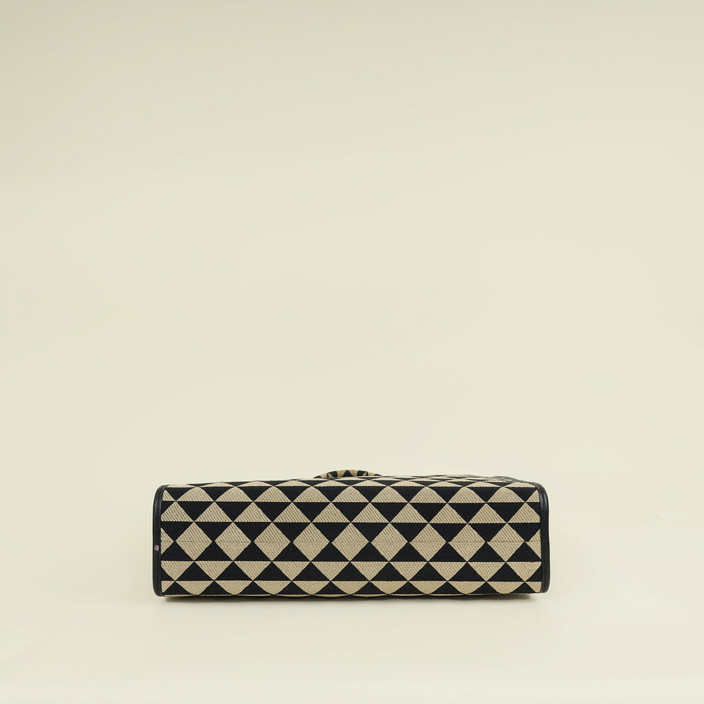 Prada Bicolor Symbole Embroidered Tote Large Bag
