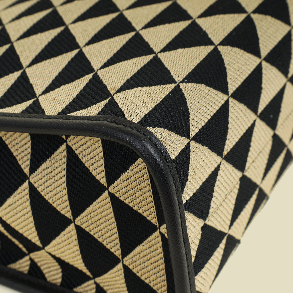 Prada Bicolor Symbole Embroidered Tote Large Bag