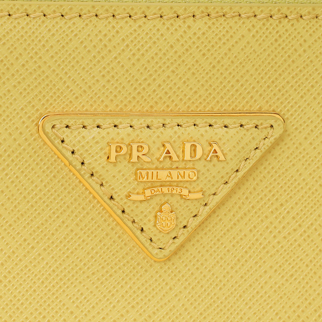 Prada Polline Yellow Lux Galleria Large Tote Bag
