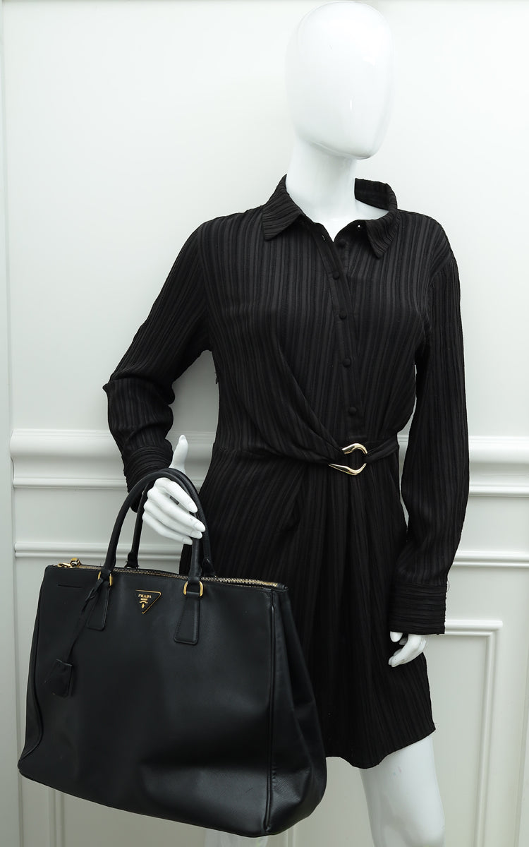 Prada Black Lux Galleria XL Tote Bag