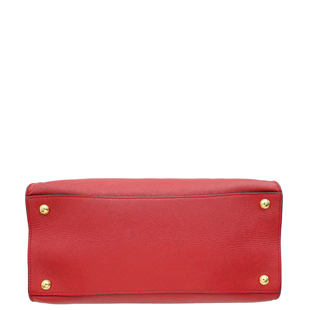 Prada Red Soft Convertible Tote Bag