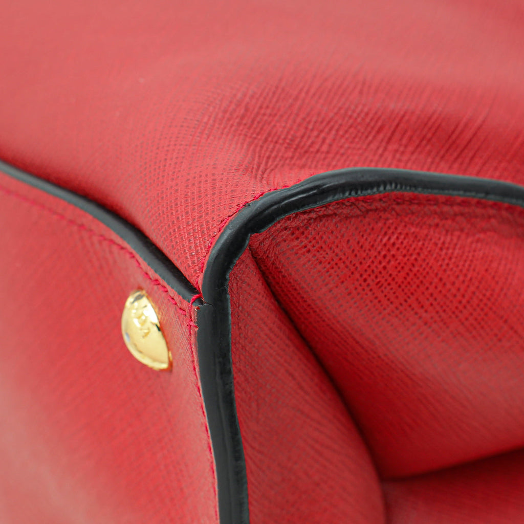 Prada Red Soft Convertible Tote Bag
