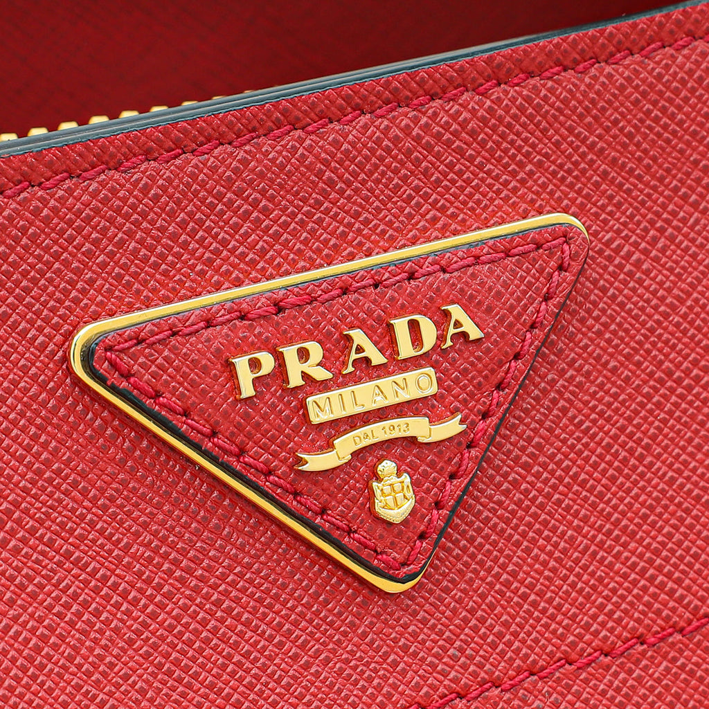 Prada Red Soft Convertible Tote Bag