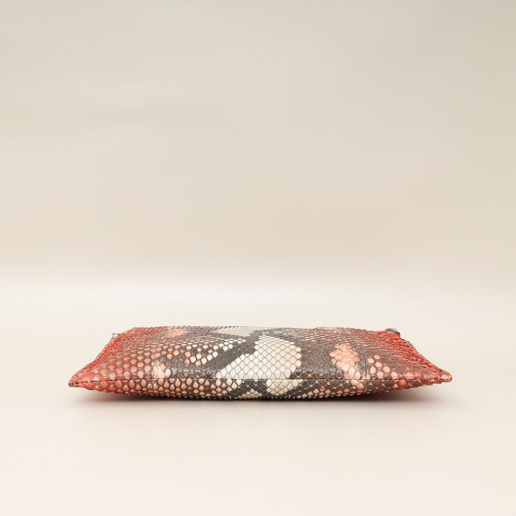 Prada Bicolor Python Slim Zip Wristlet Pouch