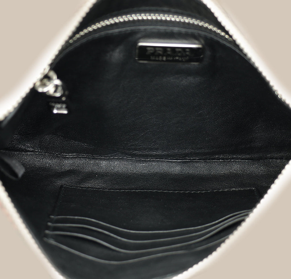 Prada Bicolor Python Slim Zip Wristlet Pouch