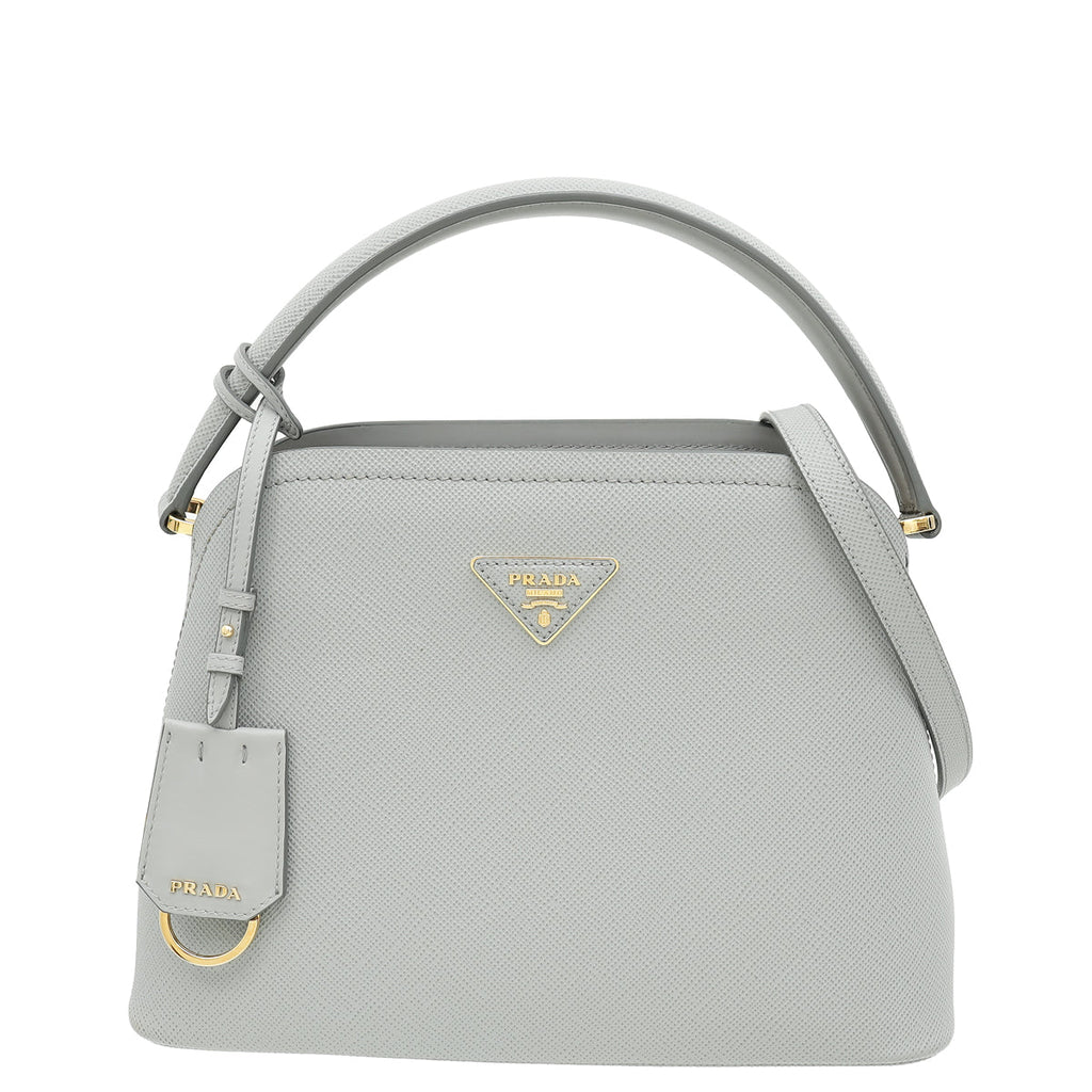 Prada Gray Cuir Matinée Bag