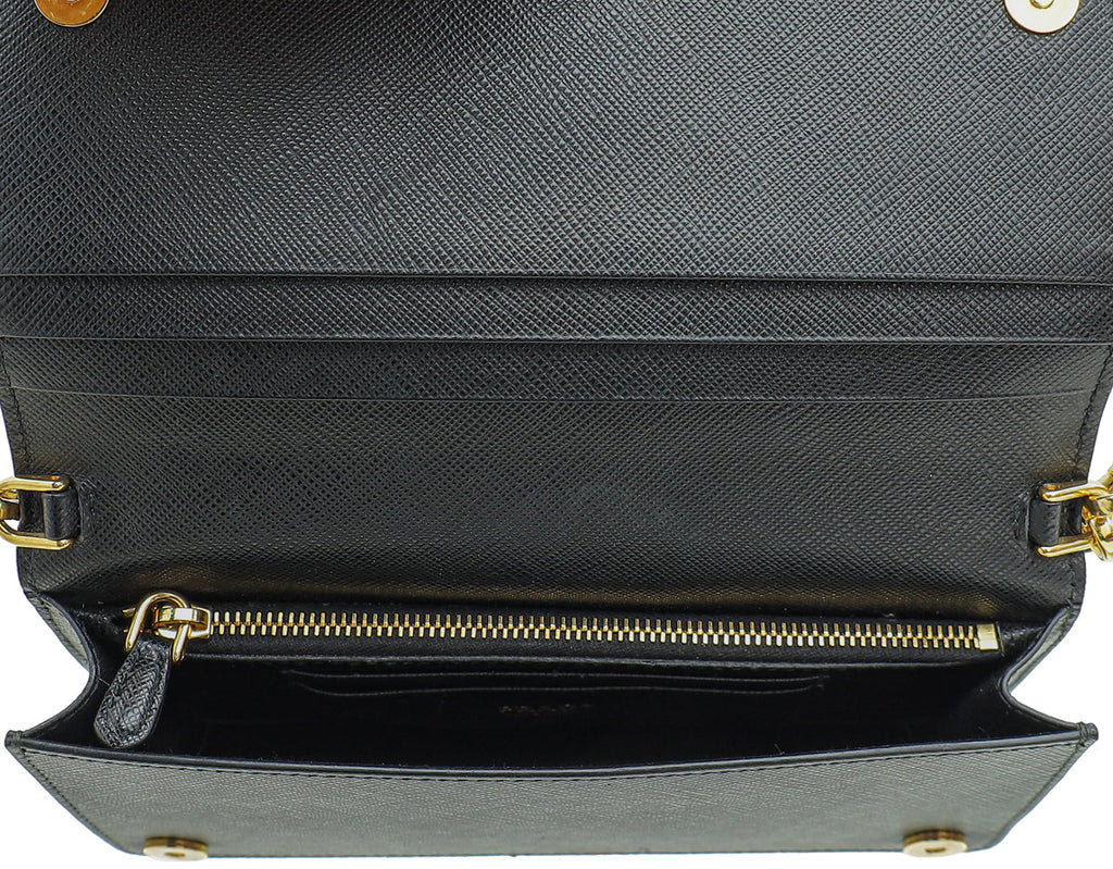 Prada Black Wristlet Wallet on Chain