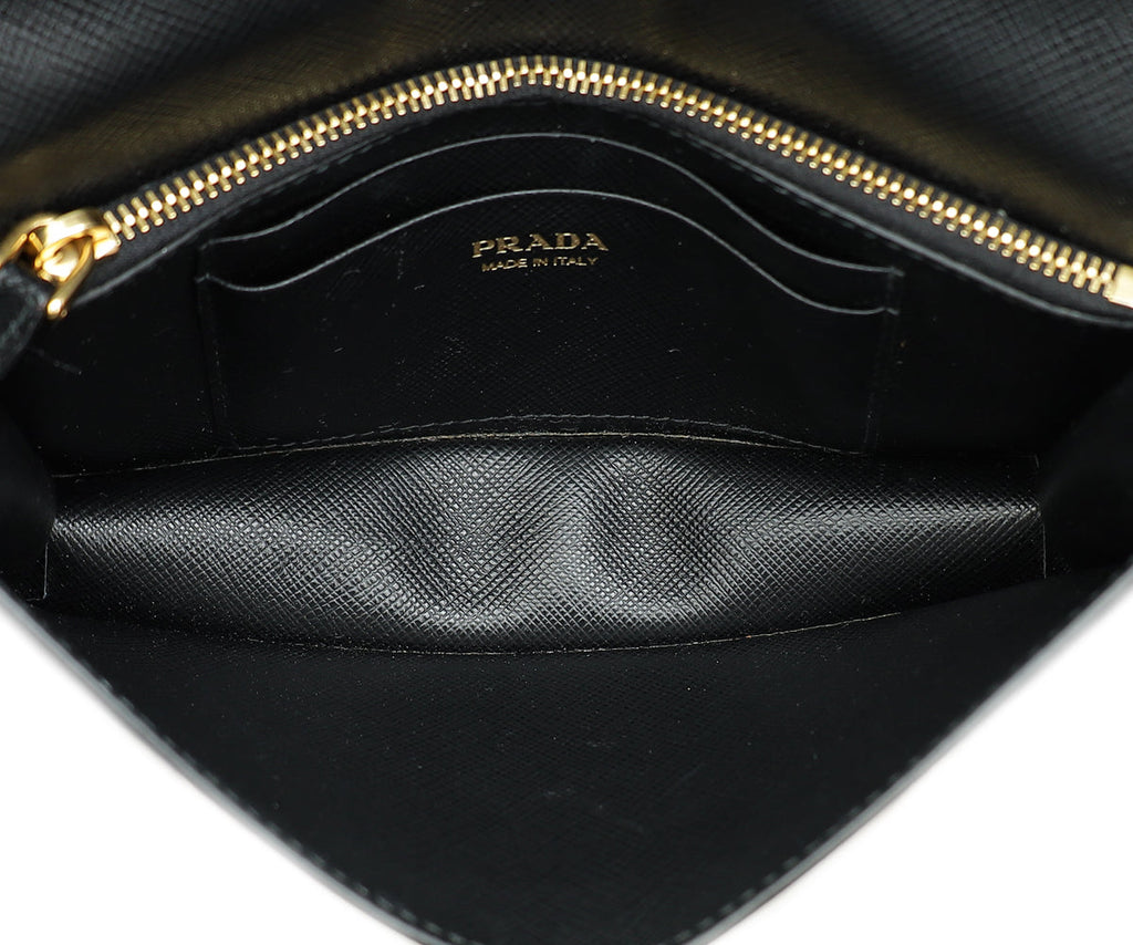 Prada Black Wristlet Wallet on Chain