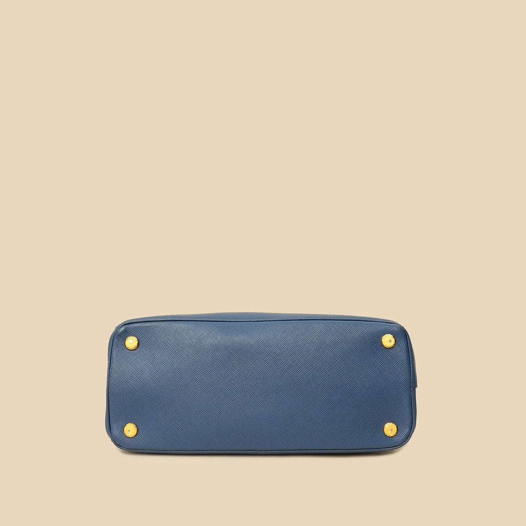Prada Navy Blue Lux Galleria Medium Tote Bag