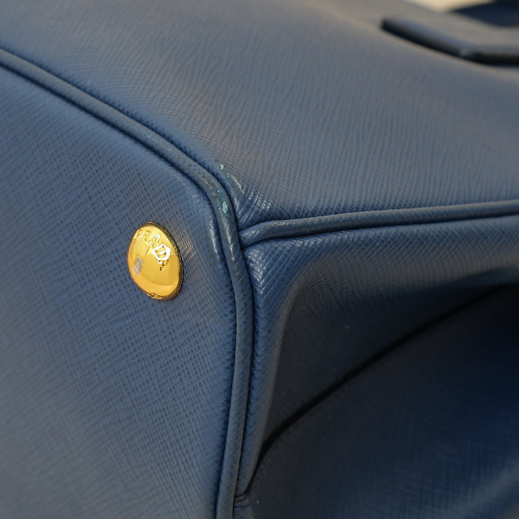 Prada Navy Blue Lux Galleria Medium Tote Bag